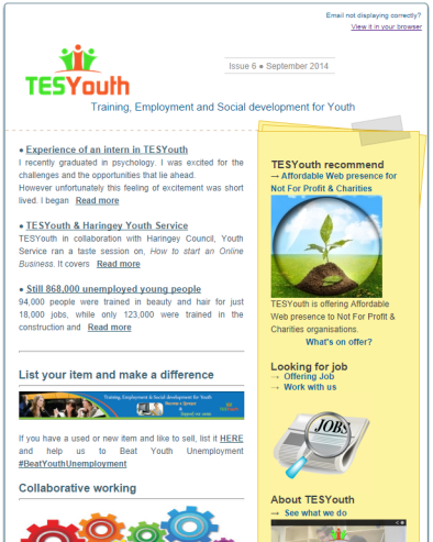 TESYouth Newsletter September 2014