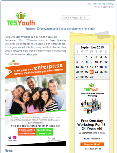 TESYouth Newsletter – August 2015
