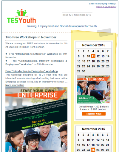 TESYouth November 2015 Newsletter