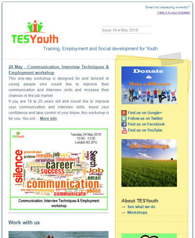 TESYouth Newsletter May 2016